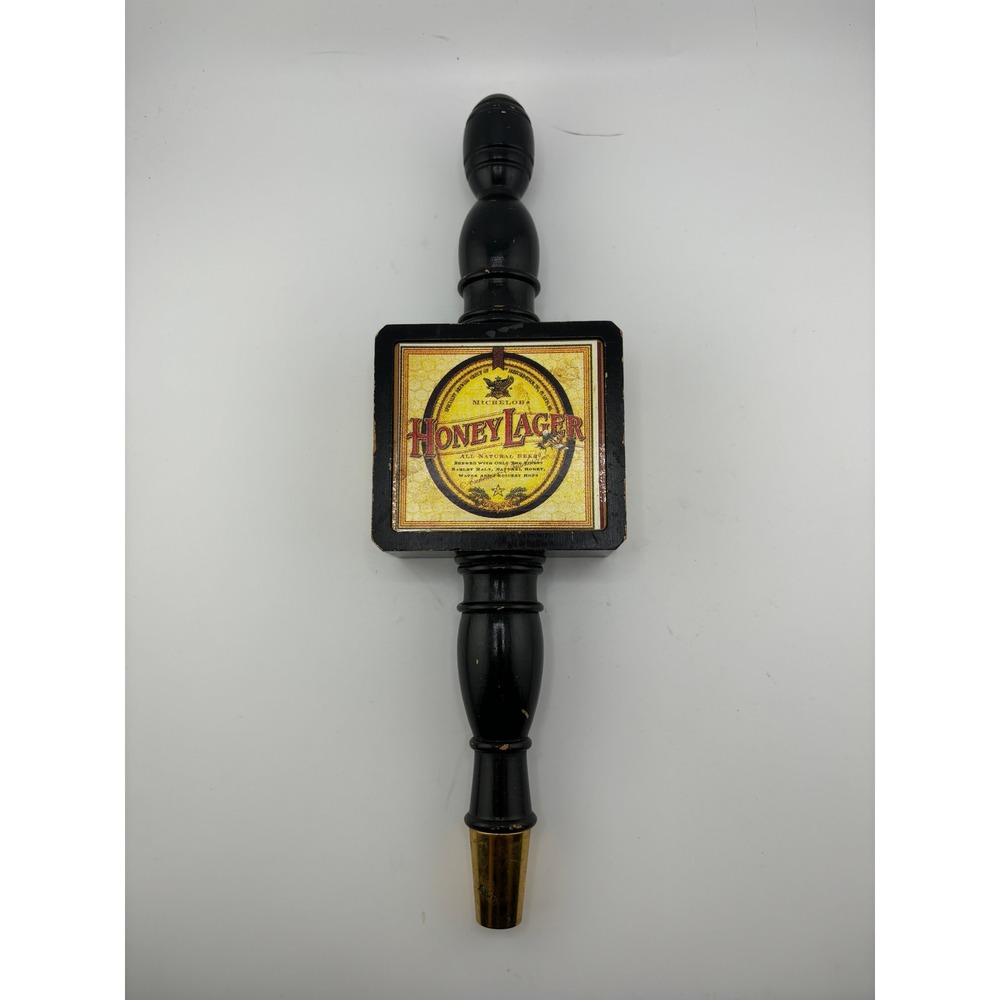 Vintage 1995 Michelob Honey Lager Beer Tap Handle Black Wood 11.5 Inch Bar Decor